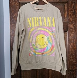 Used Nirvana Smiley face Crewneck Sweatshirt